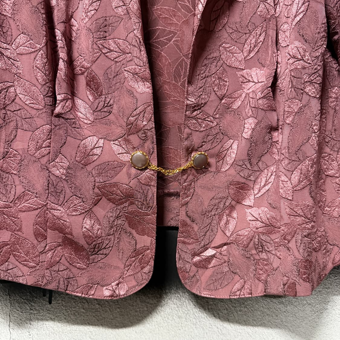 VTG 빈티지 오버사이즈 새틴 패턴 핀턱 자켓 상품이미지5