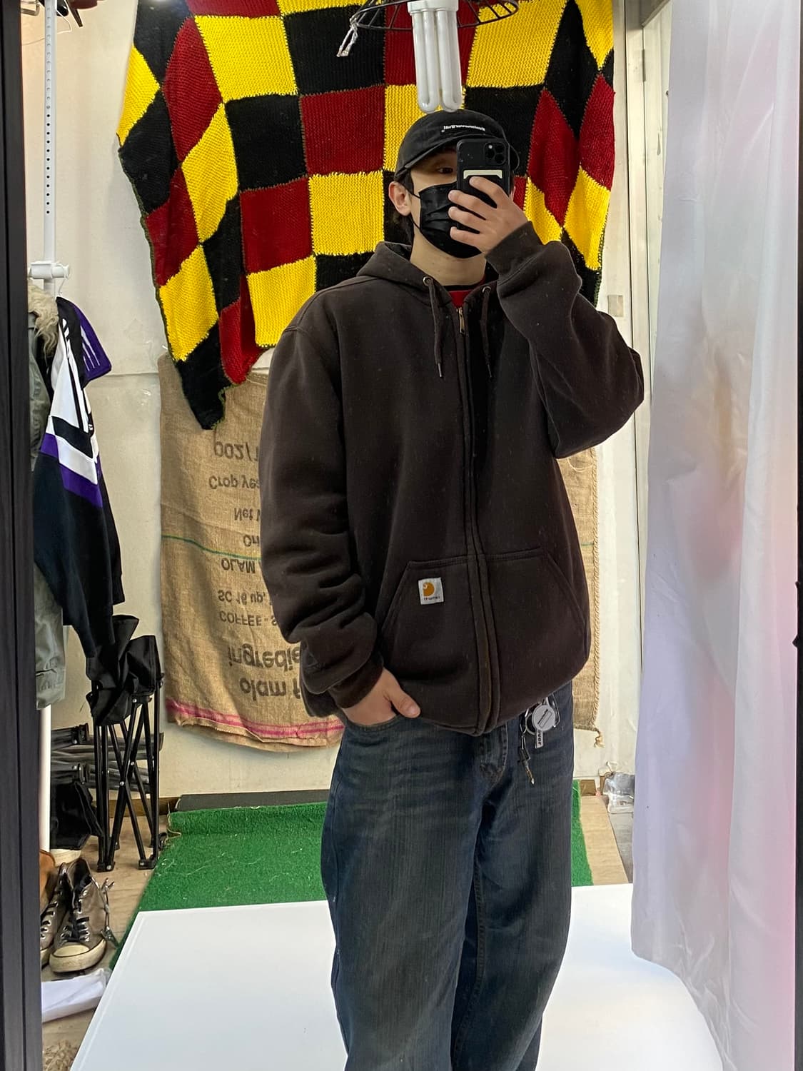 [L] 칼하트 레인디펜더 써멀 후드집업 브라운 상품이미지7