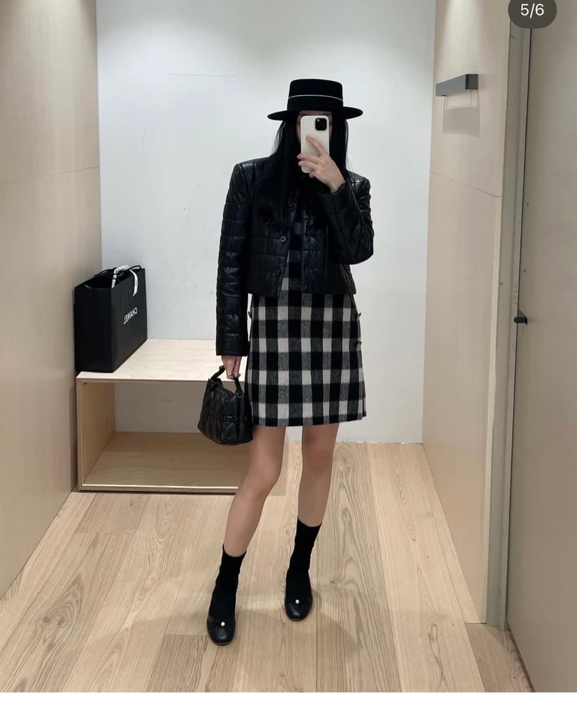  Wool Check Button Dress 상품이미지2