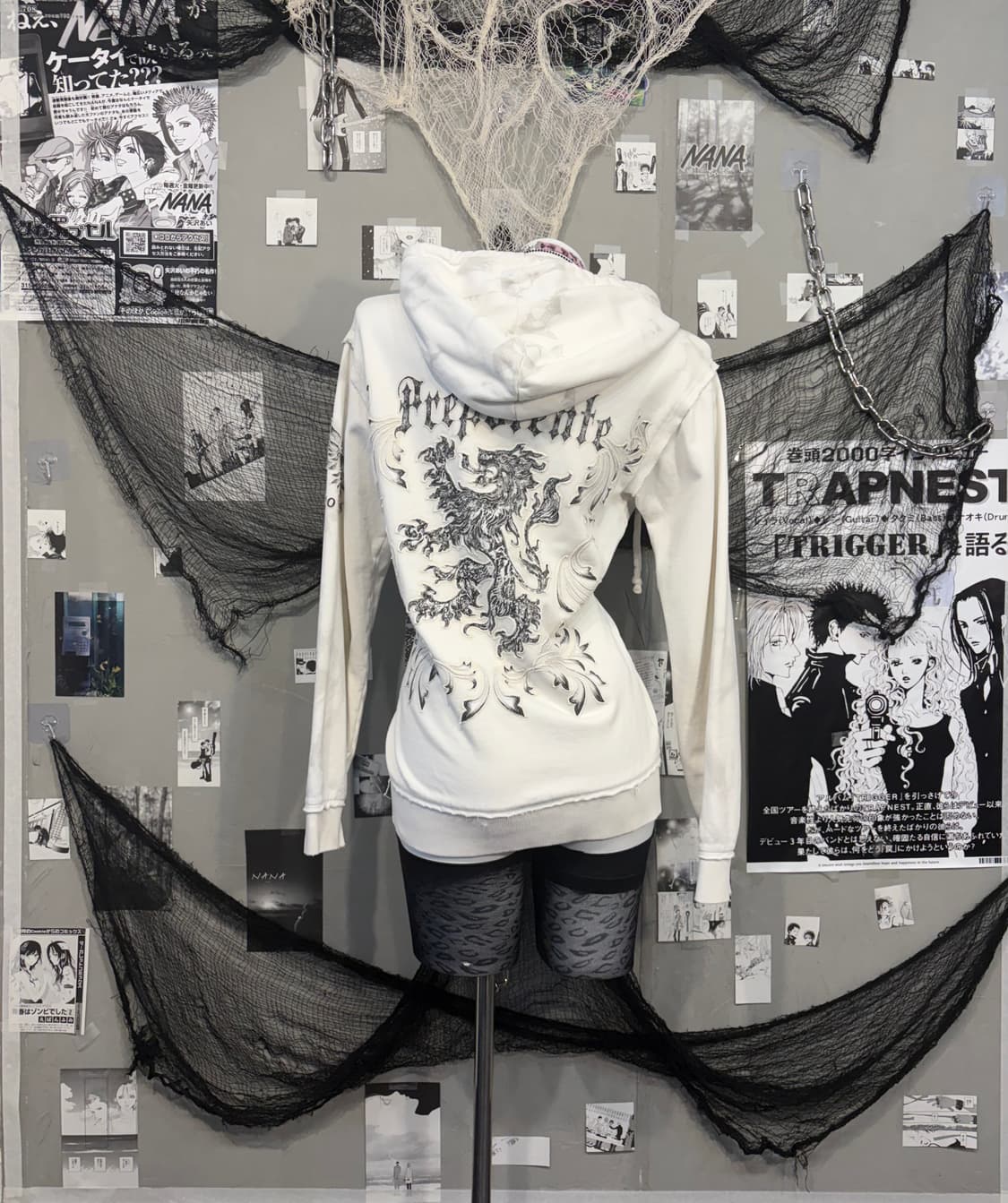 00‘s Grunge Embroidery detail hoodie zip 상품이미지3