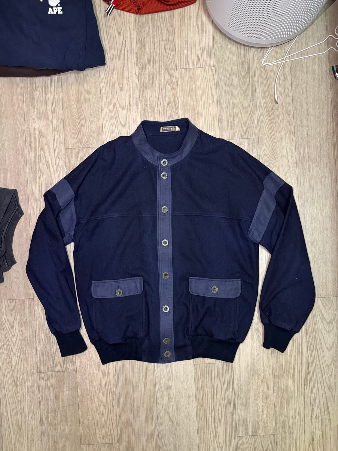 90‘s 이탈리아 해군 울 워크셔츠 상품이미지1