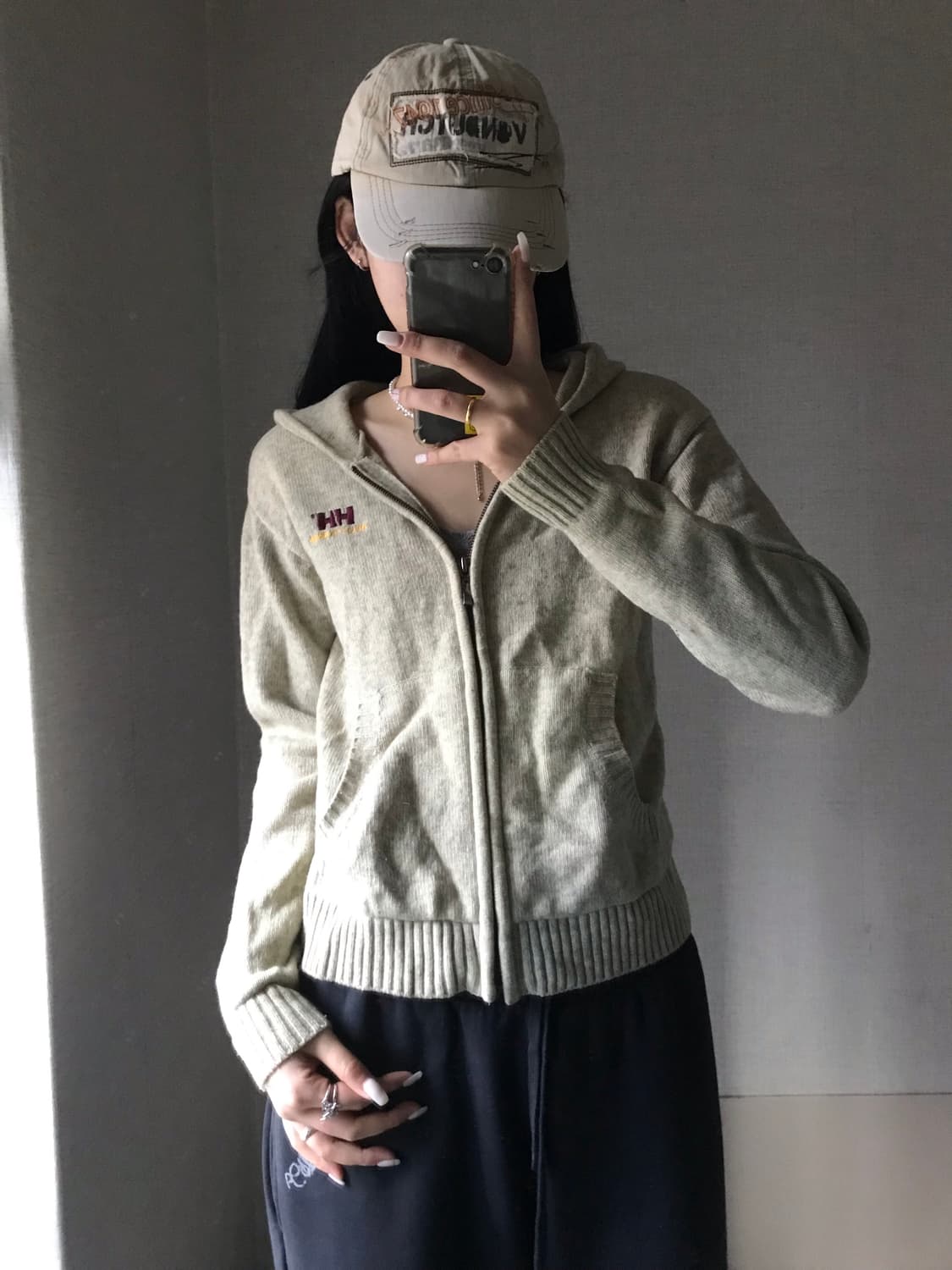 헨리한센 오트밀 니트집업 상품이미지2