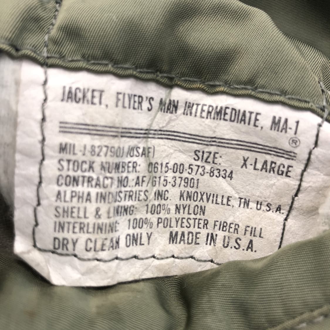 90s made in usa 알파인더스트리 MA-1 항공점퍼 XL  상품이미지9