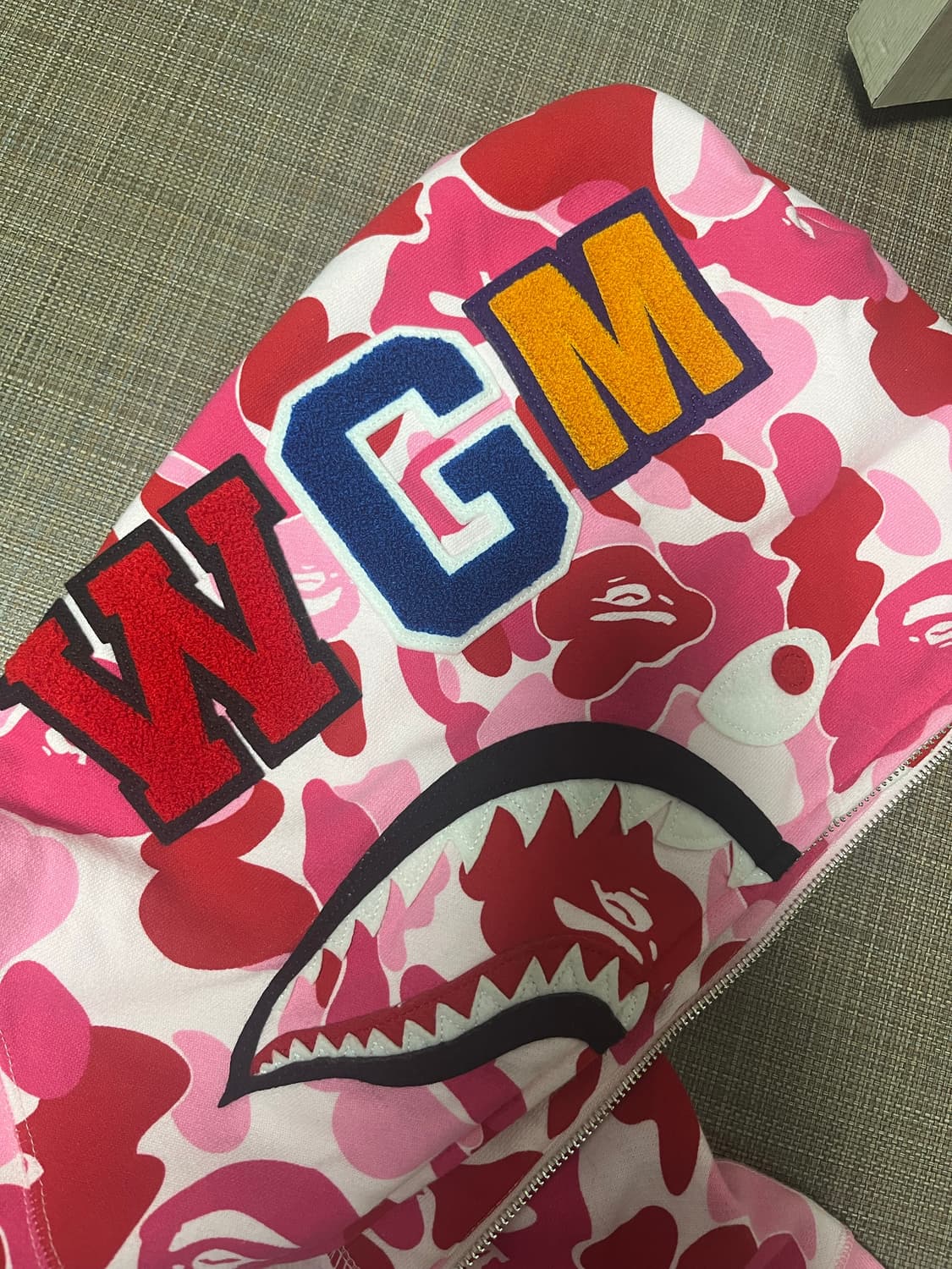 베이프 ABC 카모 샤크 풀 집 후드 핑크 상품이미지2