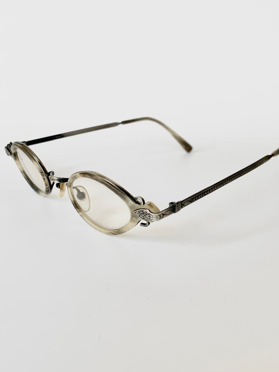 [픽키-584] 앤틱 실버 오벌 안경테 빈티지 메탈 장식 소형 프레임 상품이미지5