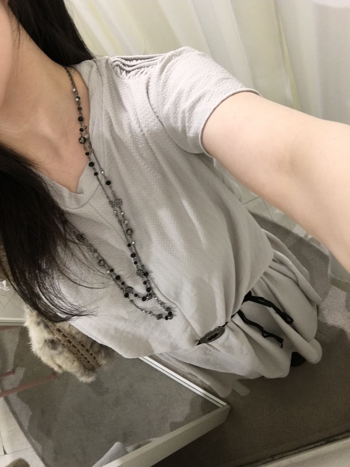 숄더 트위스트 포인트 원피스 상품이미지2