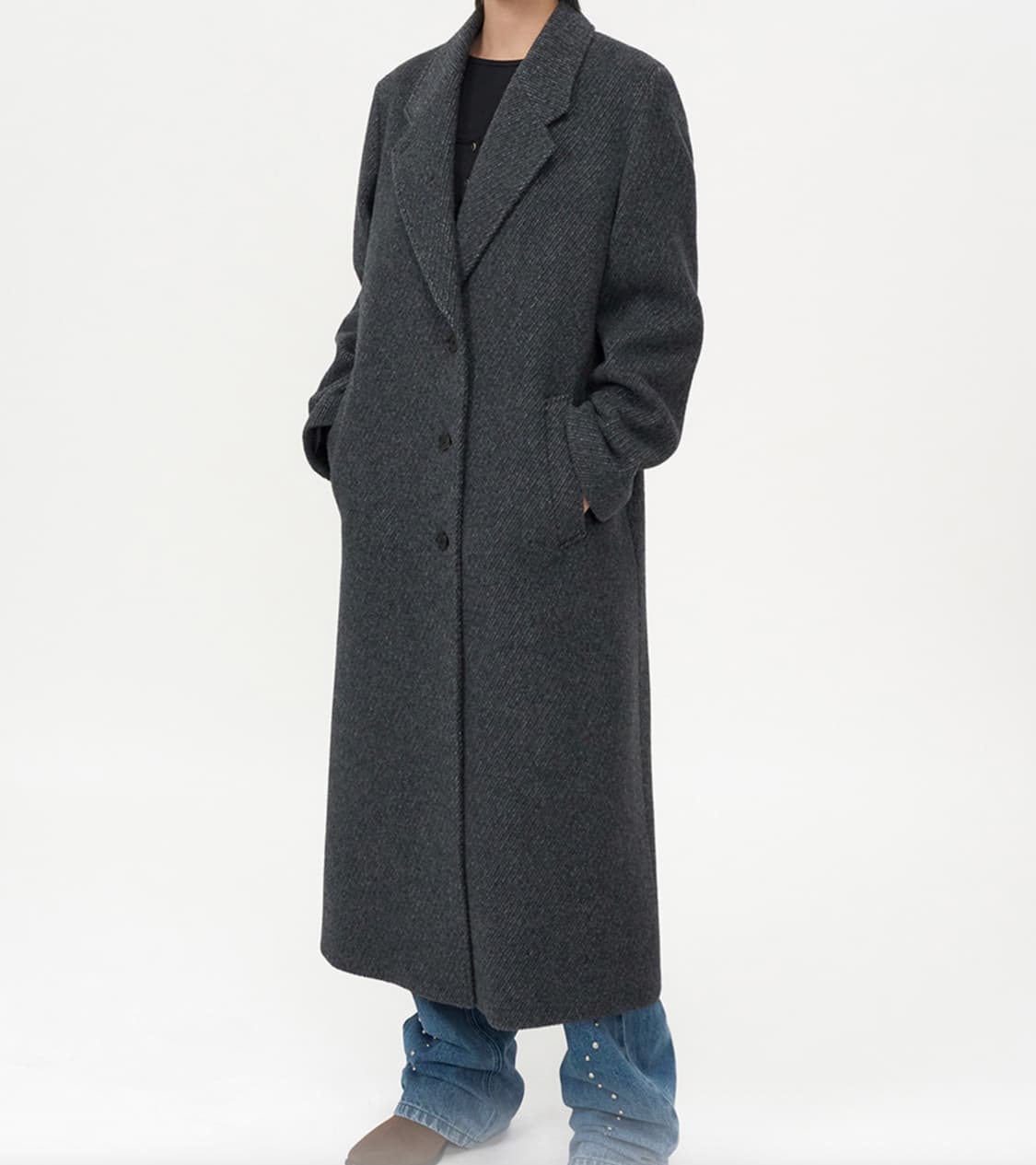 클래식 맥시 코트 CHARCOAL 상품이미지2