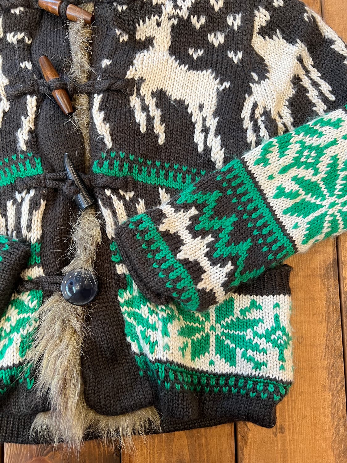 그린 디어 니트 퍼 가디건 상품이미지8