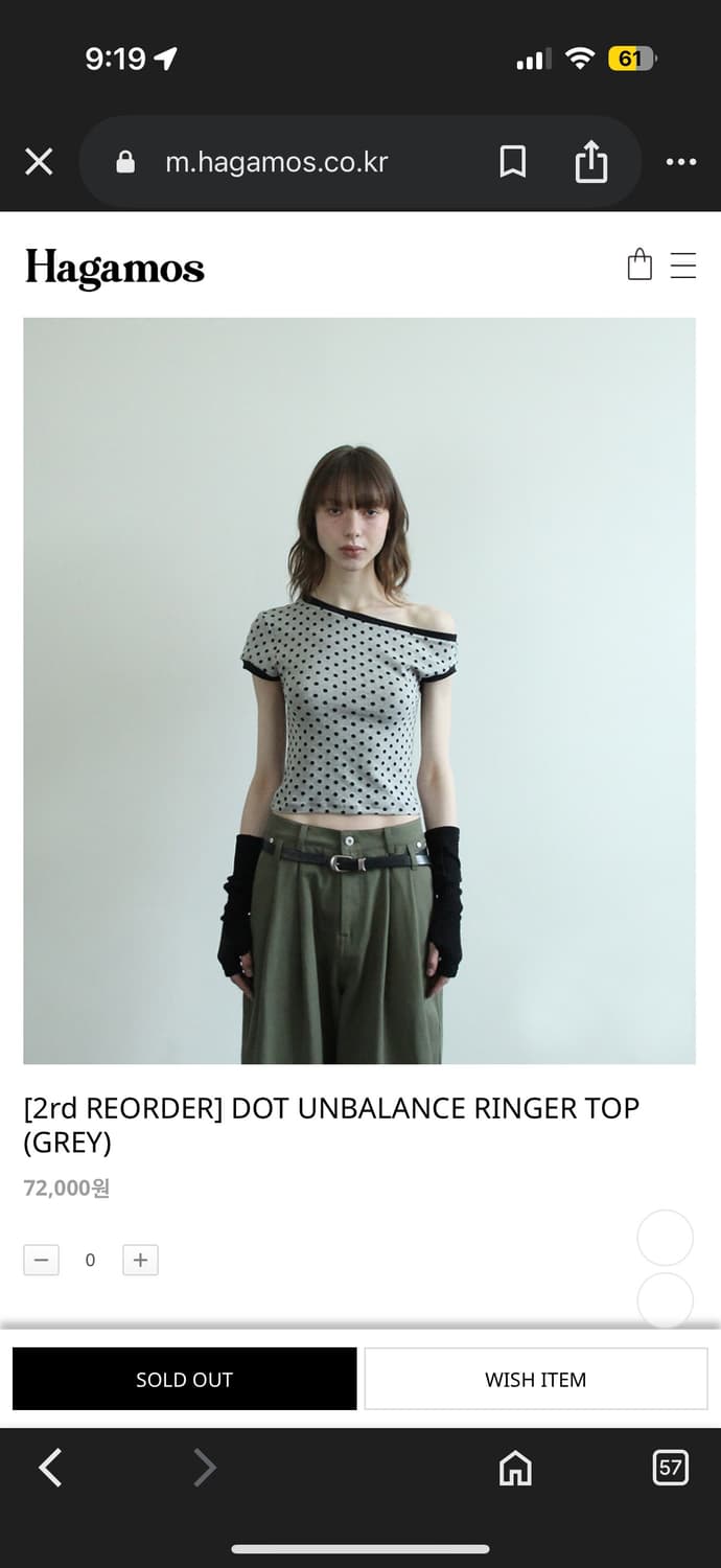 Hagamos 아가모스 dot unbalance ringer top 상품이미지1
