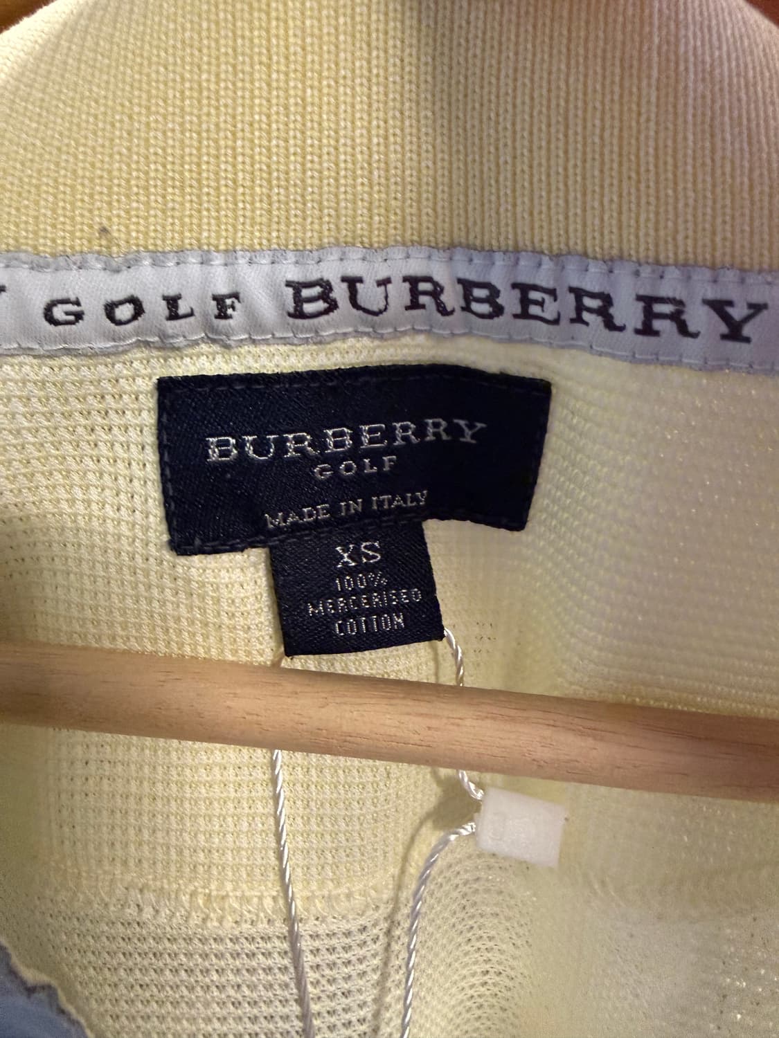 버버리 BURBERRY 골프 코튼 피케 반팔 폴로 셔츠 레몬 상품이미지5