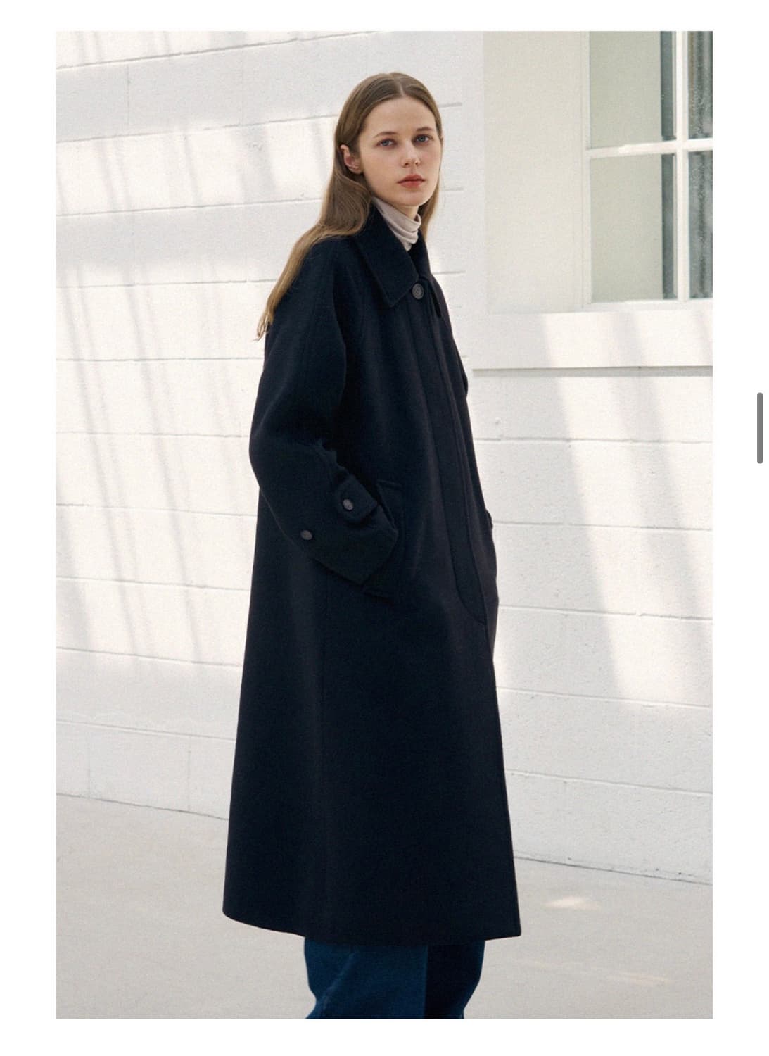 (M) 드로우핏 우먼 소프트 캐시미어 싱글 발마칸 코트 [BLACK] 상품이미지4