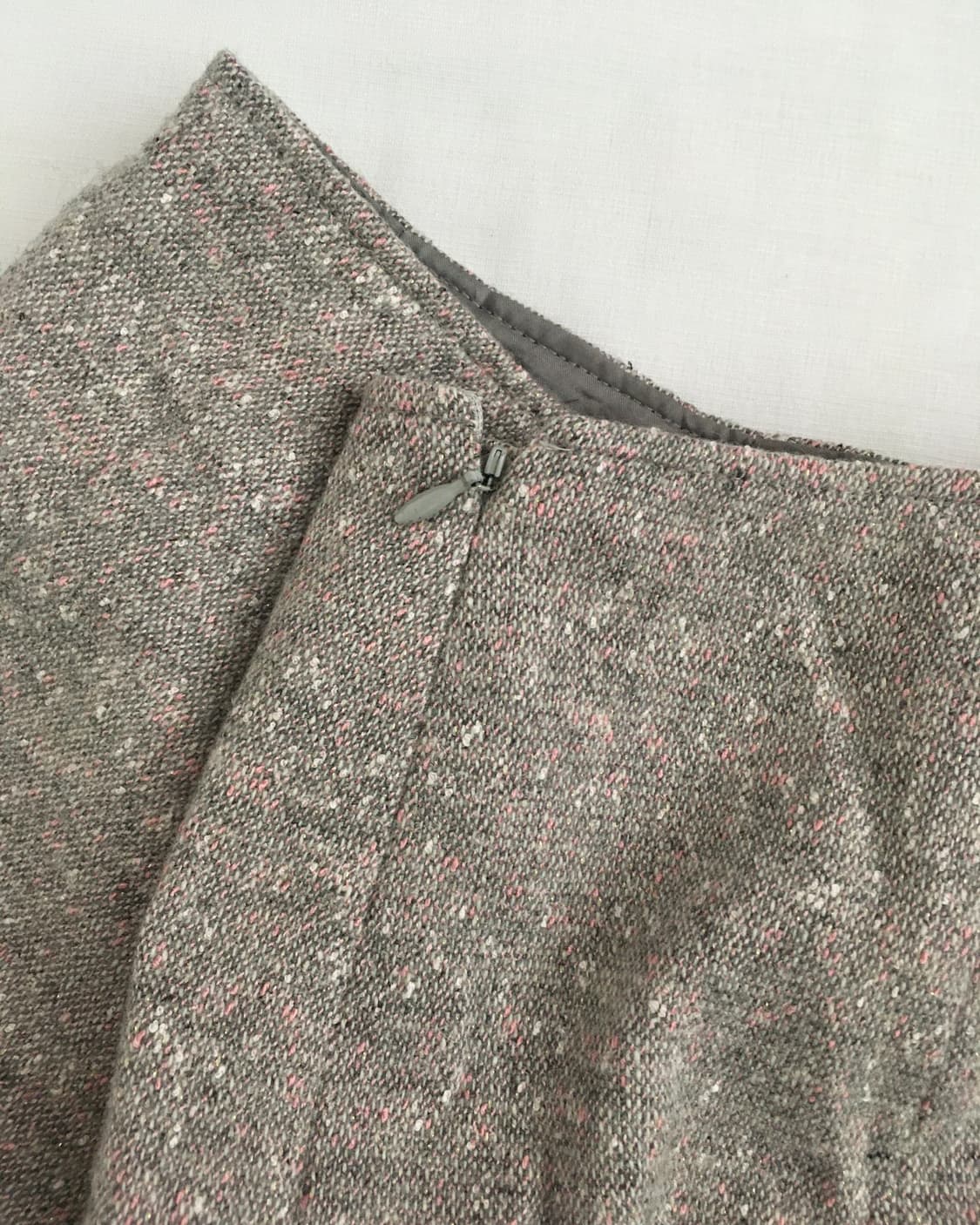 Tweed Pleated Lace-Insert Skirt 상품이미지3