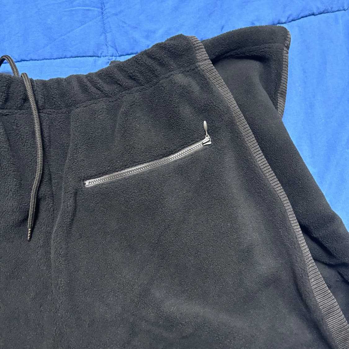 [XL] 니들스 x 유니클로 플리스 와이드 팬츠 블랙 상품이미지5