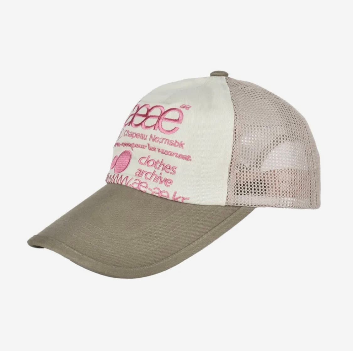 aeae WEB LOGO MESH CAP [OLIVE/BEIGE] 상품이미지2