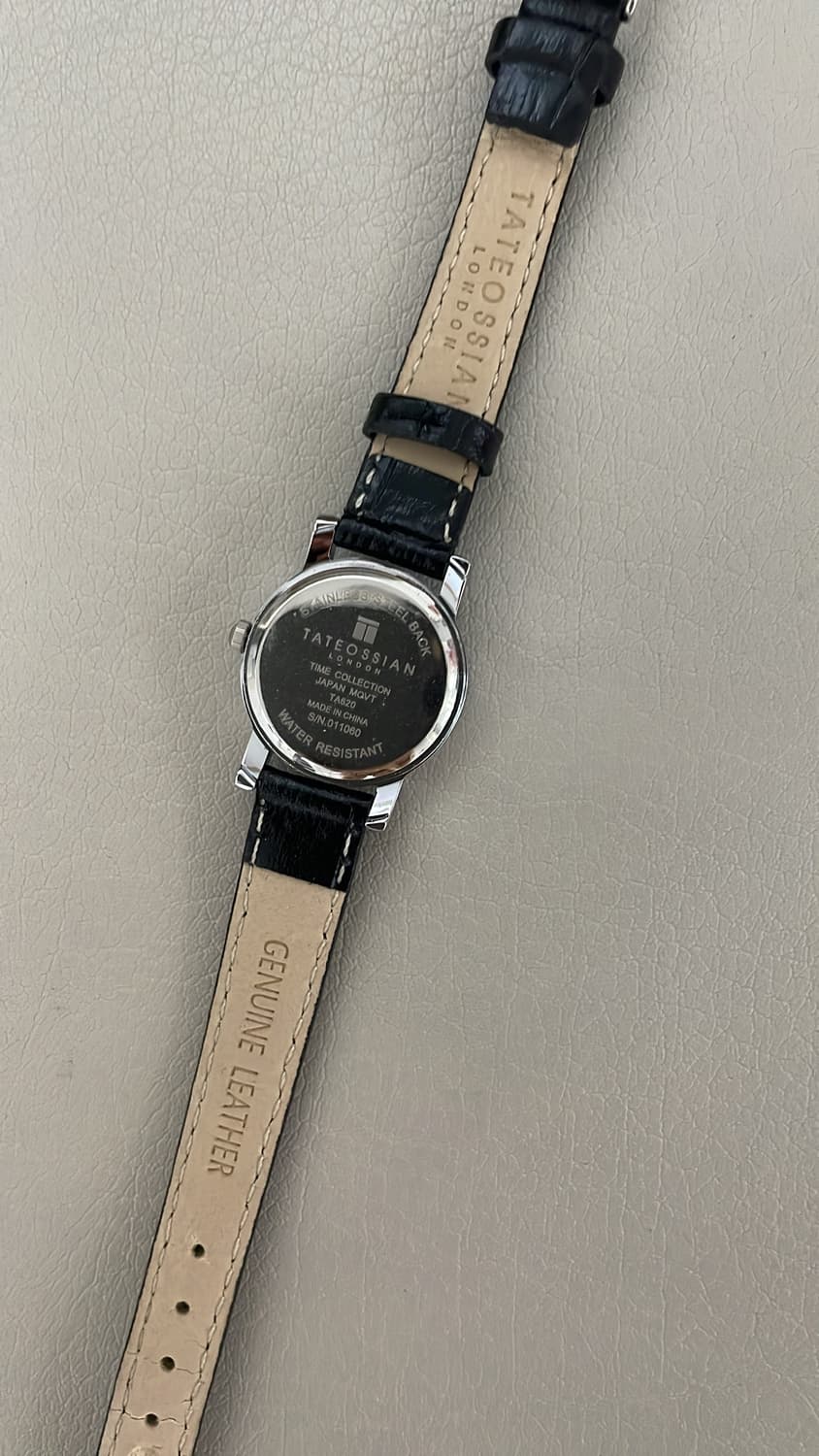 타테오시안 런던 여성용 가죽 시계 블랙 새제품 상품이미지3