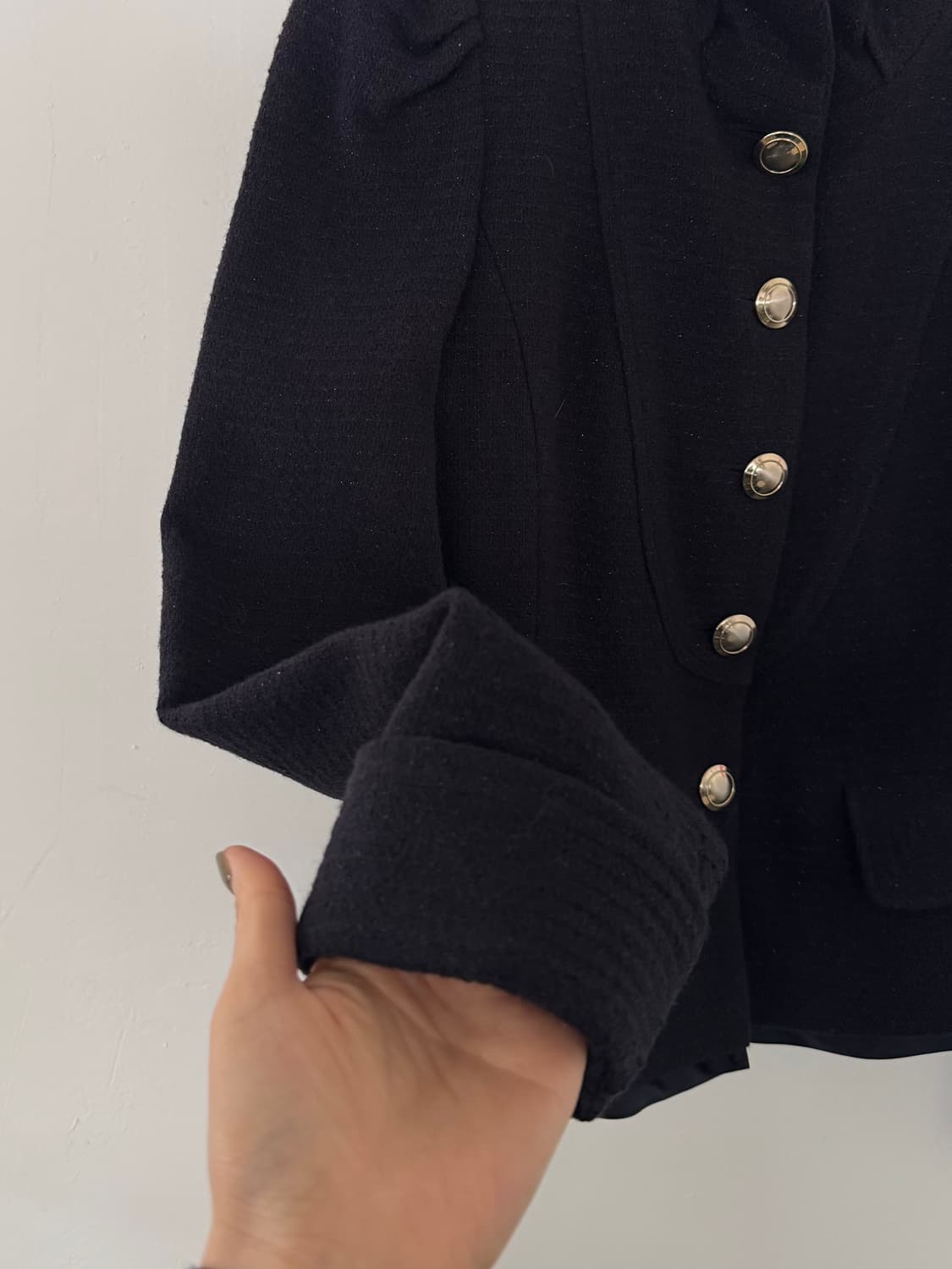 [y2k vintage] 빈티지 블랙 퍼프 숄더 자켓 상품이미지4