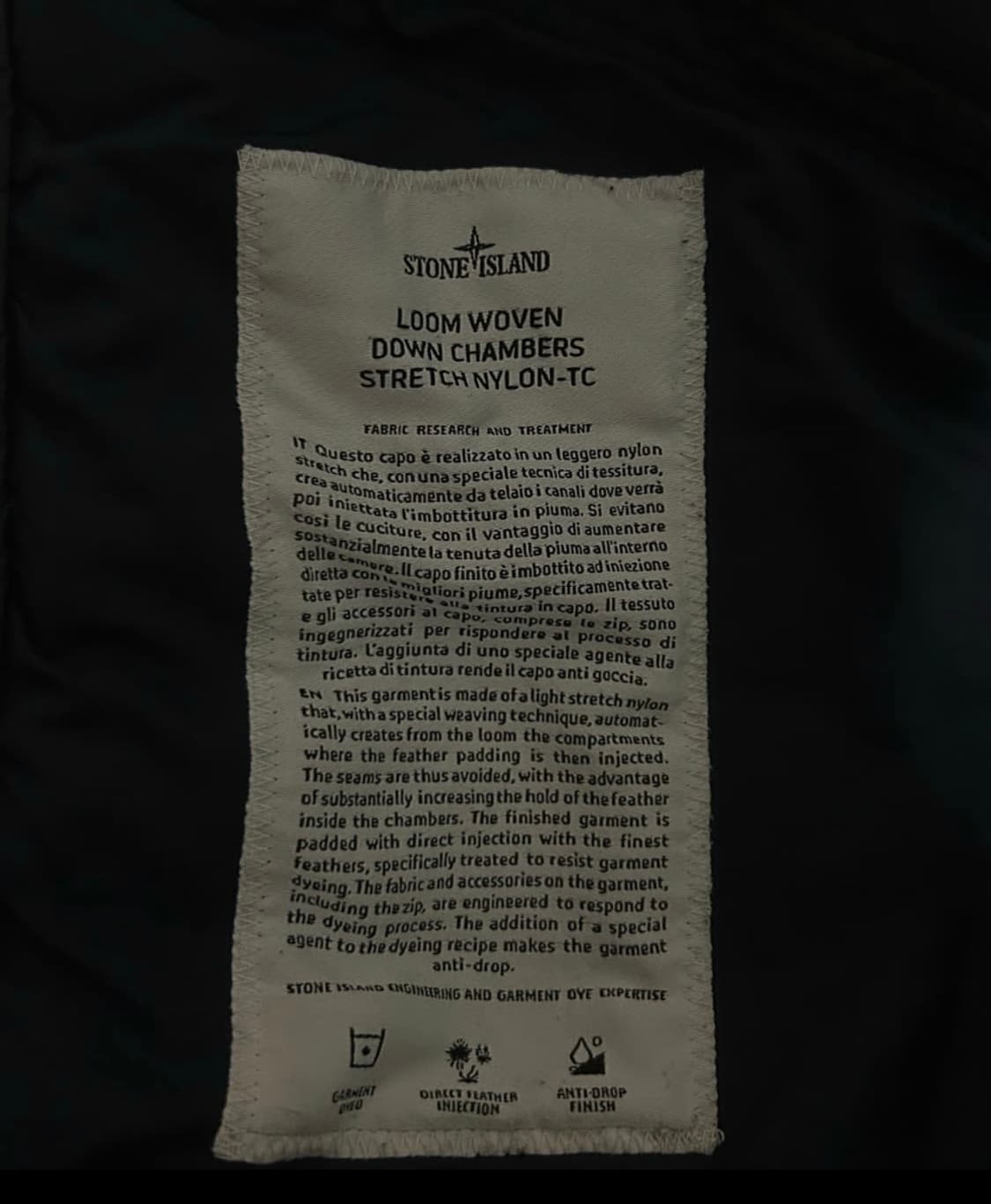 [정품] 스톤아일랜드 룸우븐 체임버스 경량 패딩 블랙 Xl 상품이미지5