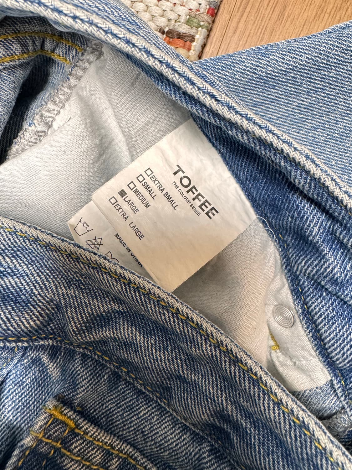토피 TOFFEE 와이드 데님 팬츠 라이트 블루 L 상품이미지6