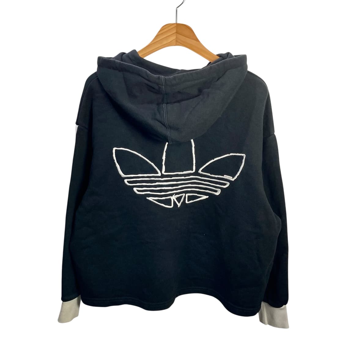 아디다스 사이드라인 빅로고 블랙 후드 상품이미지4