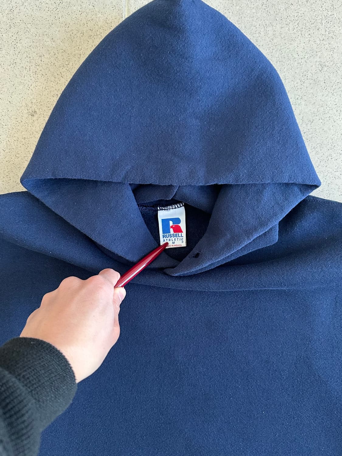 90s 빈티지 러셀 후드 네이비 M 상품이미지6