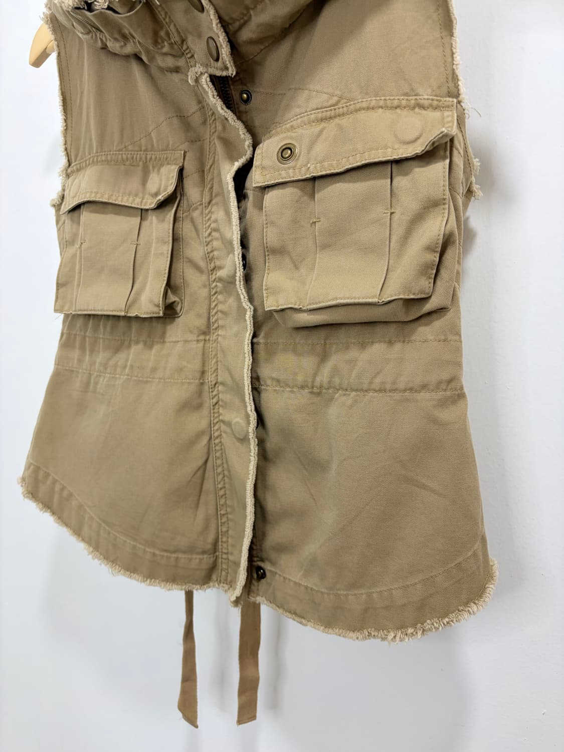 베이지 펑크 카고 베스트 조끼 상품이미지7