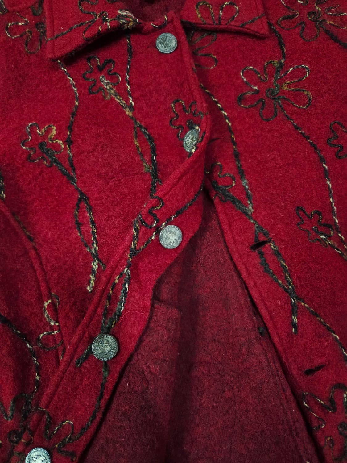 THULE 레드 플라워 패턴 울 재킷 상품이미지6