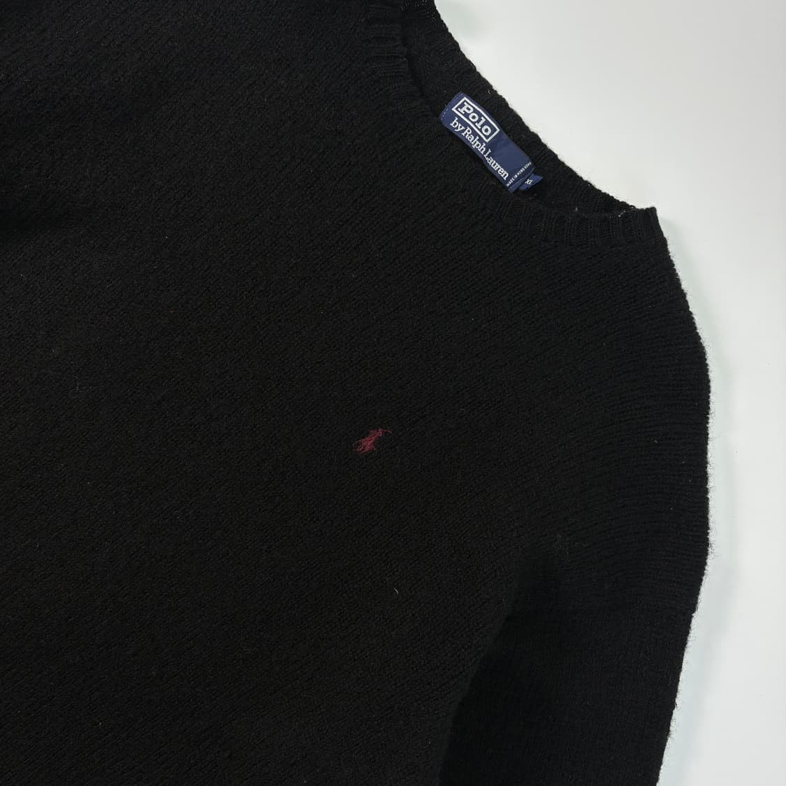 Polo  폴로 랄프로렌 90,s 자수 울 블랙 니트  상품이미지3
