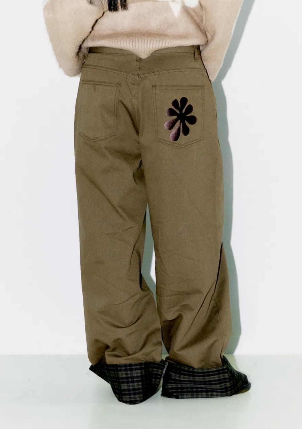 (새상품)오피쉬 체크 롤업팬츠 브라운 1 상품이미지4