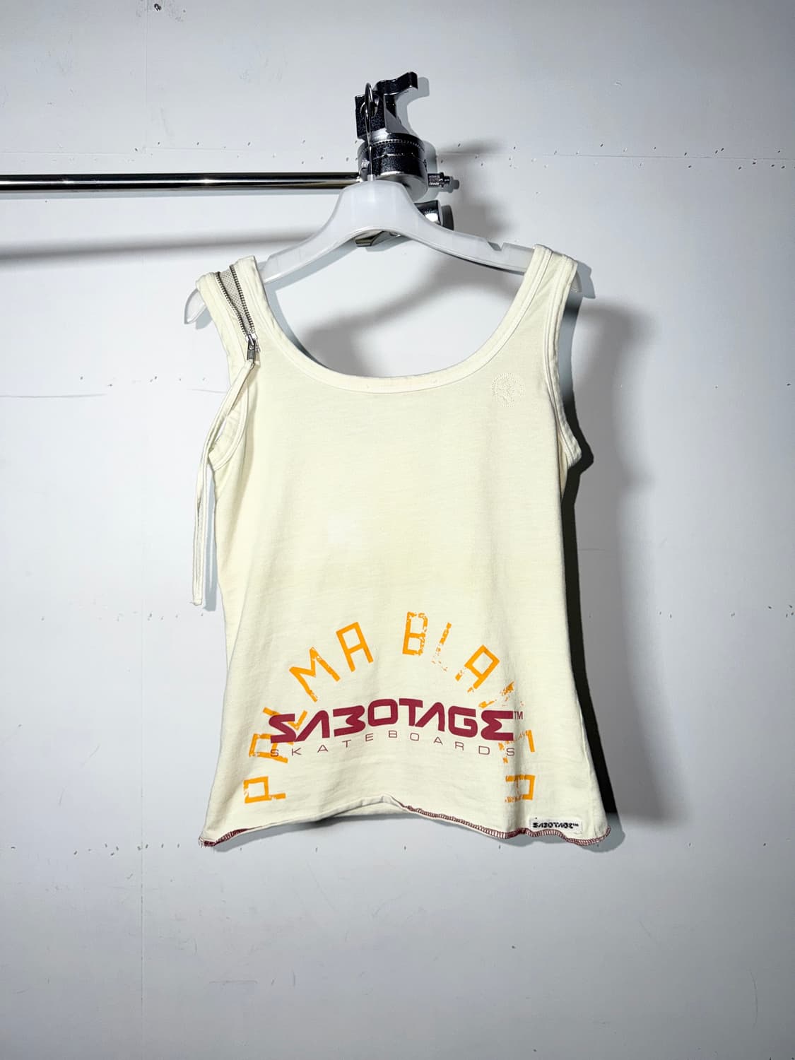 90s SABOTAGE Zip Shoulder Graphic Tank 상품이미지7