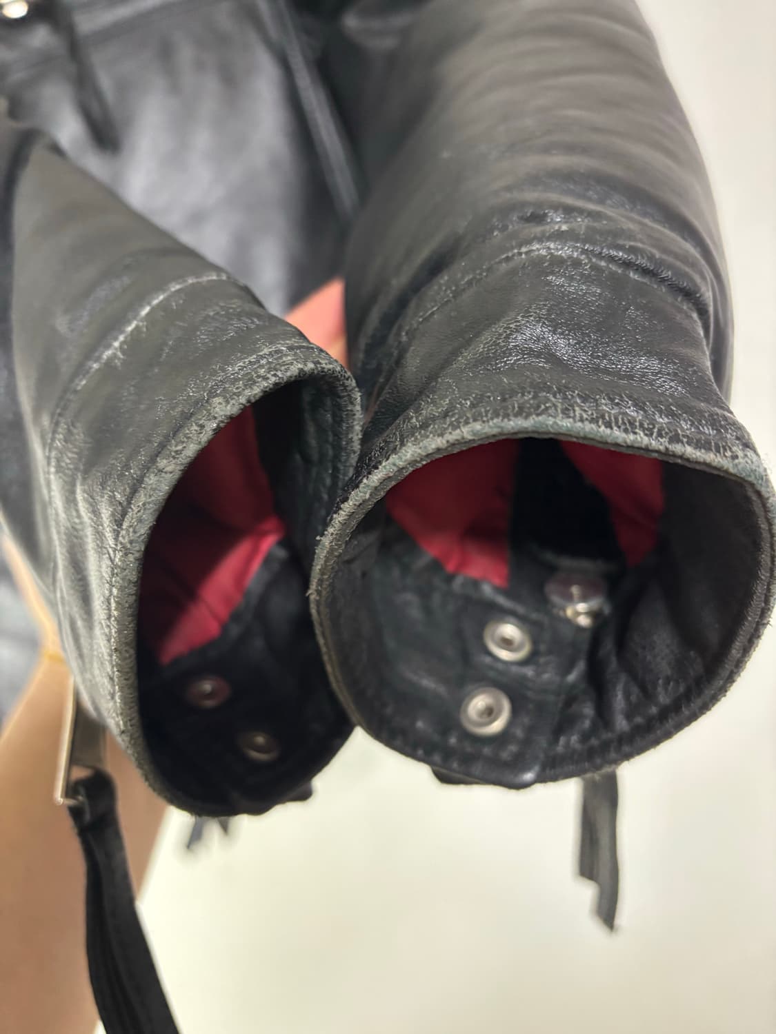 90s korea 빈티지 램스킨 양가죽 패딩 다운 라이더 자켓 상품이미지6