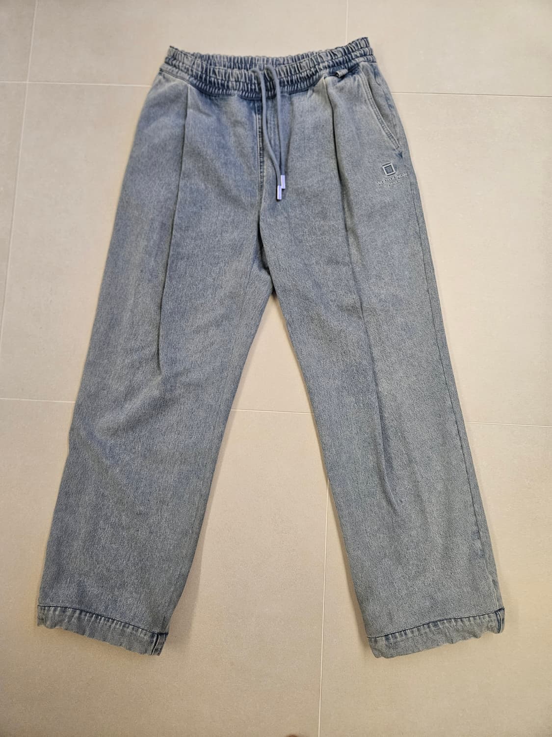 (46) 우영미 원턱 밴딩데님 연청 상품이미지1