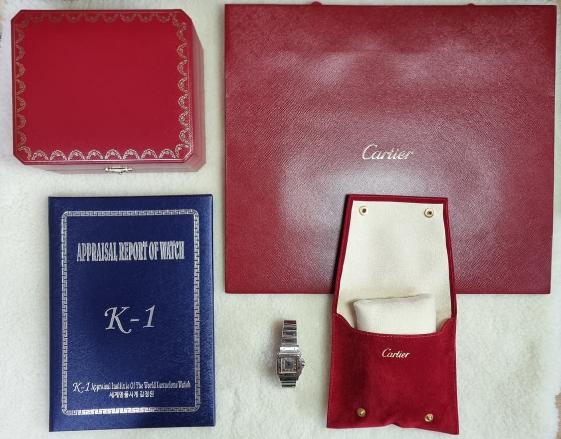 까르띠에 산토스 갈베 18K 콤비 로듐다이얼 쿼츠 스몰 여성시계 02년 상품이미지8