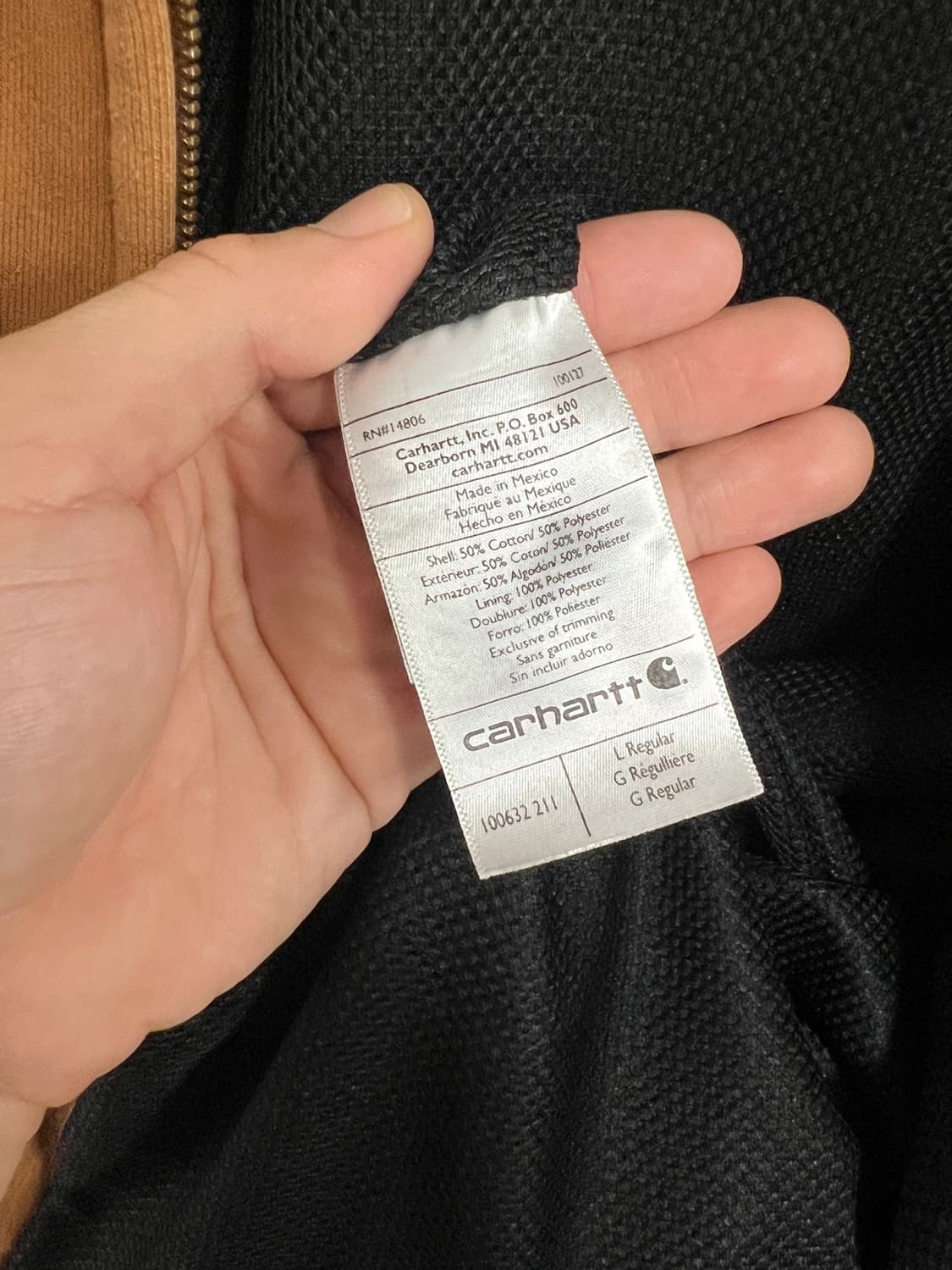 Carhartt 칼하트 레인 디펜더 브라운 된장 후드집업  상품이미지8