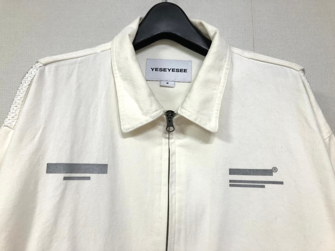 예스아이씨 오버핏 부드러운 메쉬 코튼 트러커 봄버 자켓 _ 아이보리 M 상품이미지4