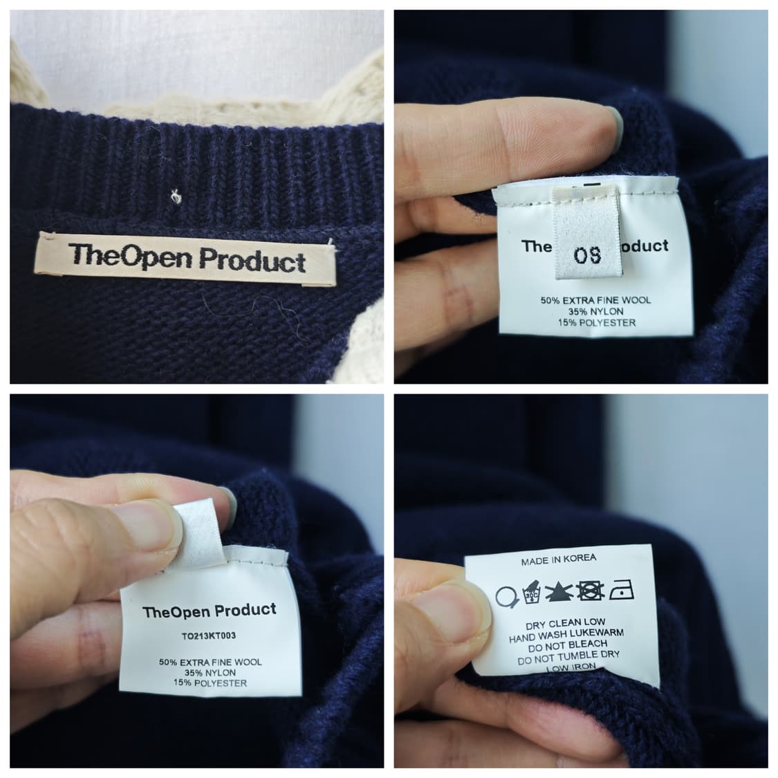 더오픈프로덕트 탈부착 가능 후디 스웨터 네이비 OS 상품이미지10
