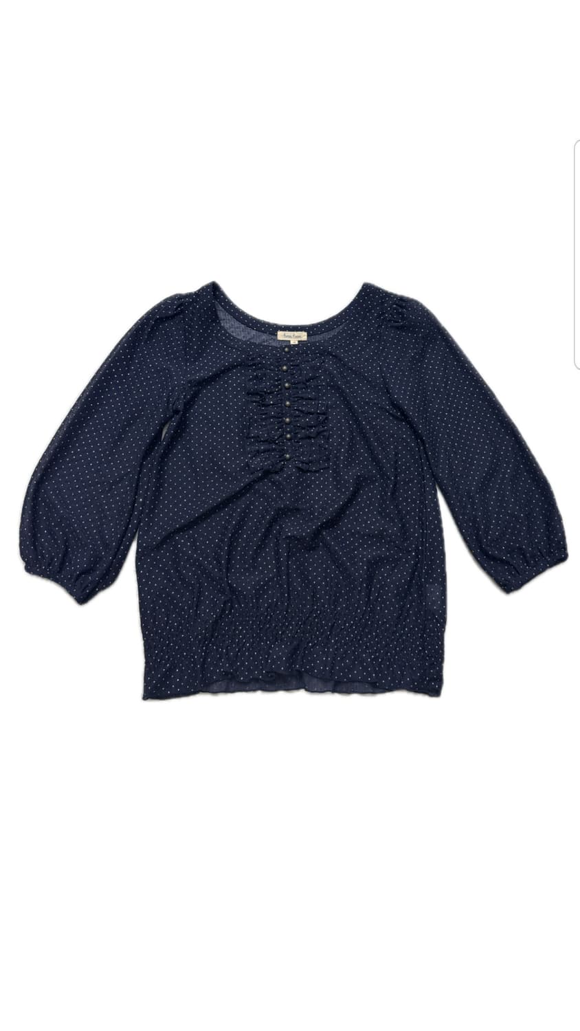 도트 패턴 셔링 블라우스 상품이미지1