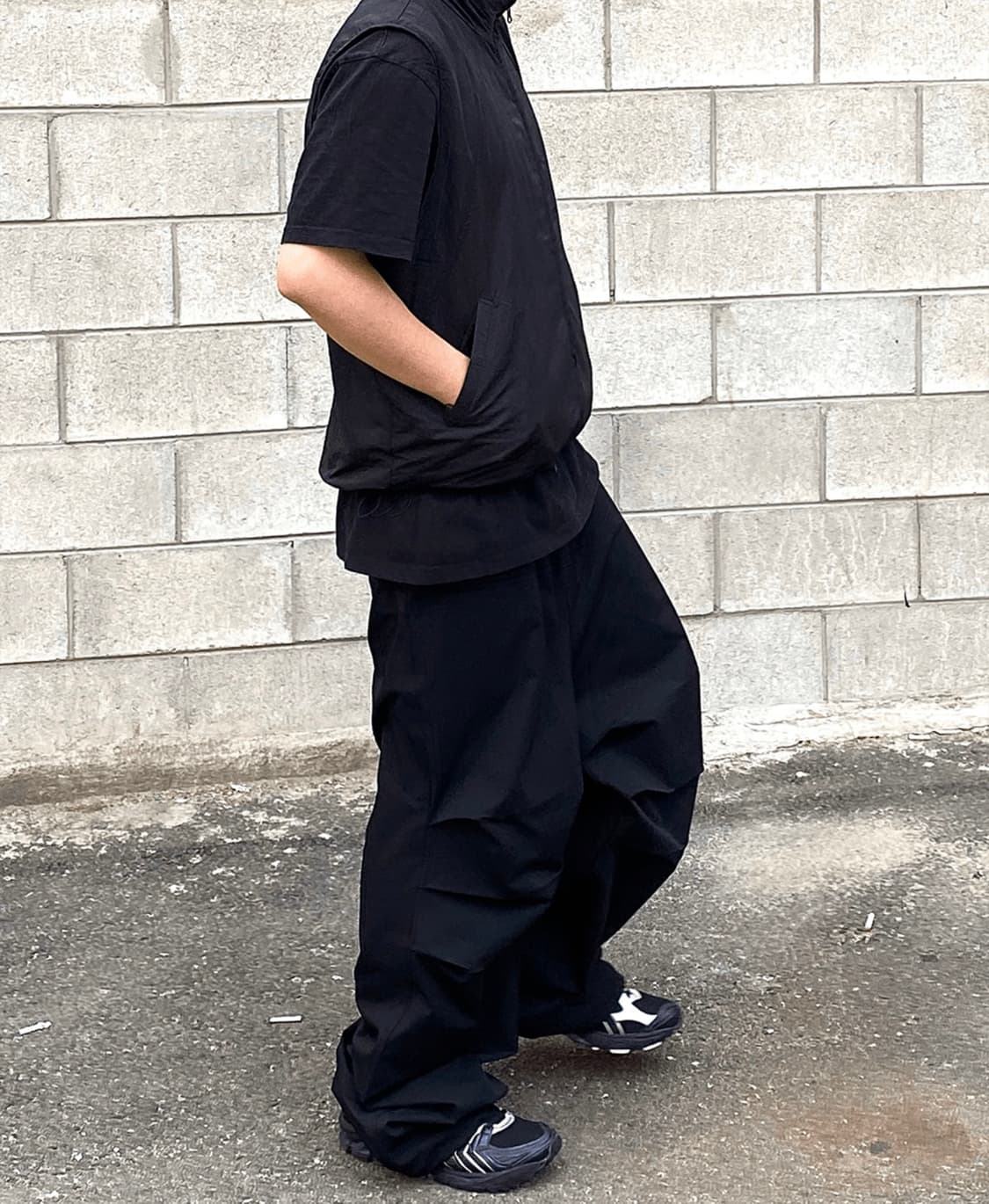 언더마이카 무릎 턱 스웻팬츠[black] 상품이미지2