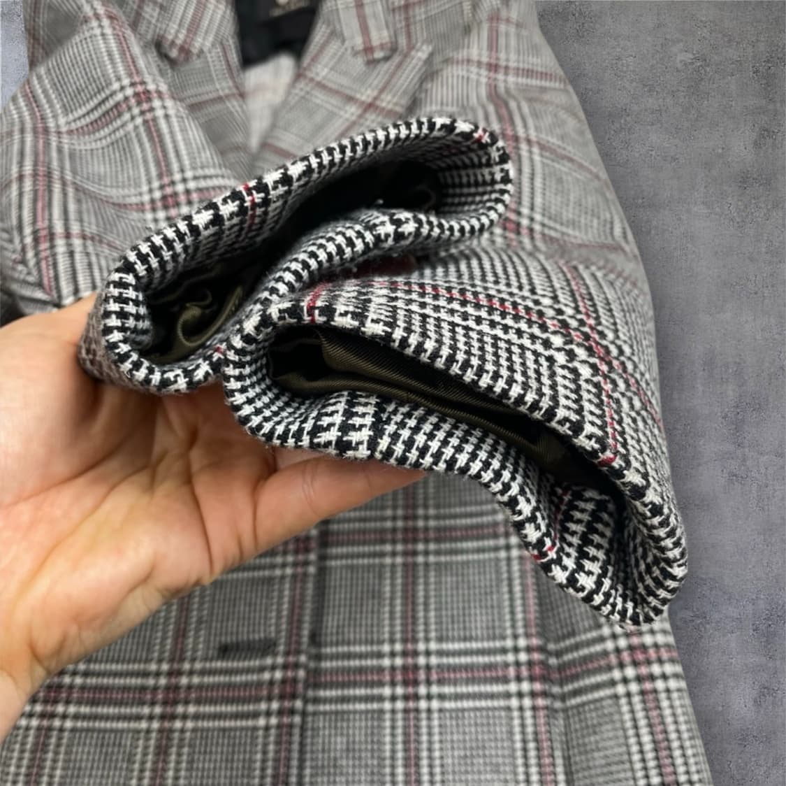  폴스미스 Paul Smith 클래식 더블 브레스티드 체크 롱 코트 38 상품이미지6