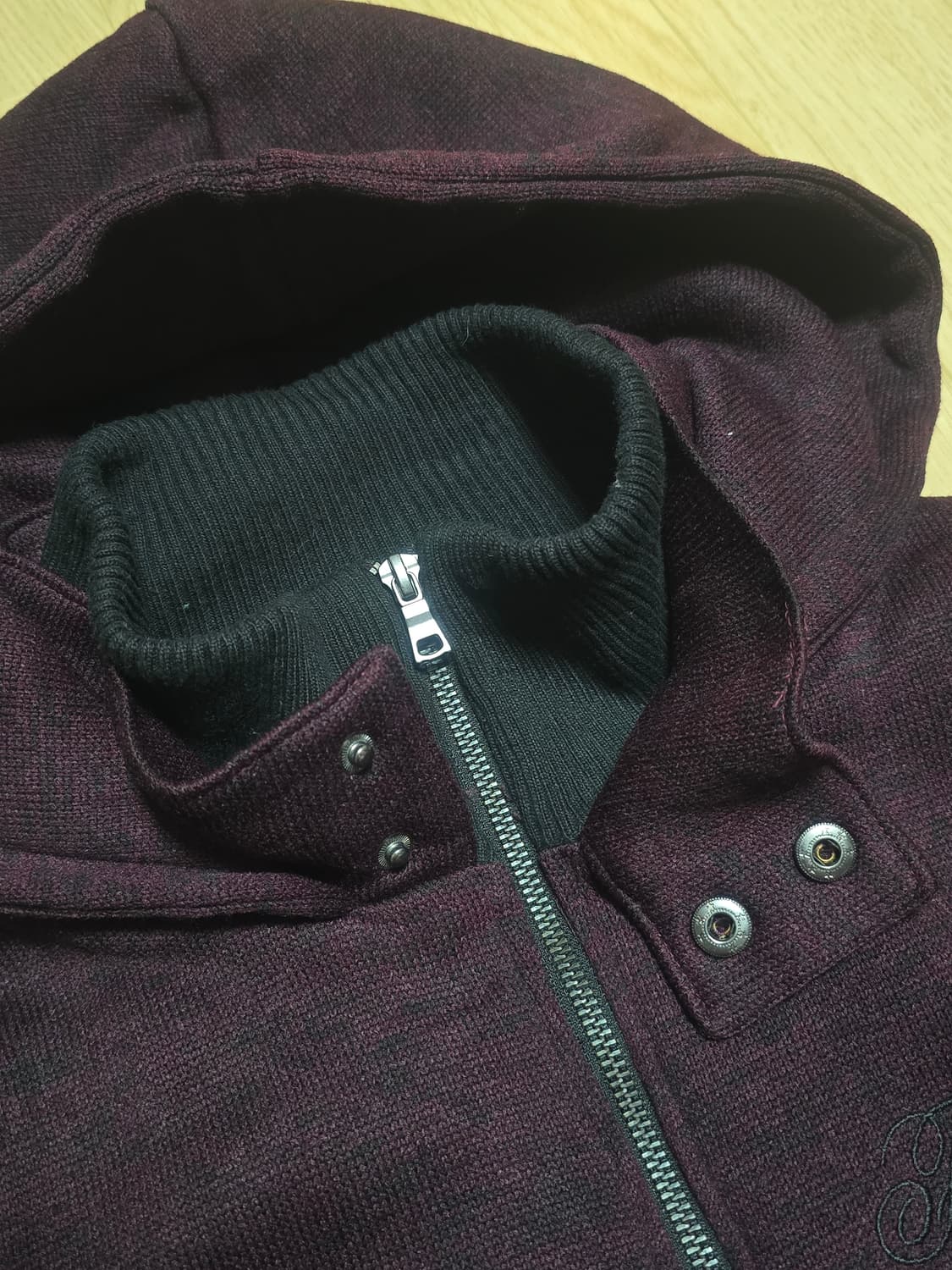 In the attic 인더애틱 레터링 니트레이어 집업 자켓 L 상품이미지3