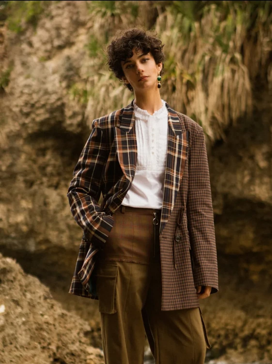 앤더슨벨 스트링 체크 자켓 판매 상품이미지1