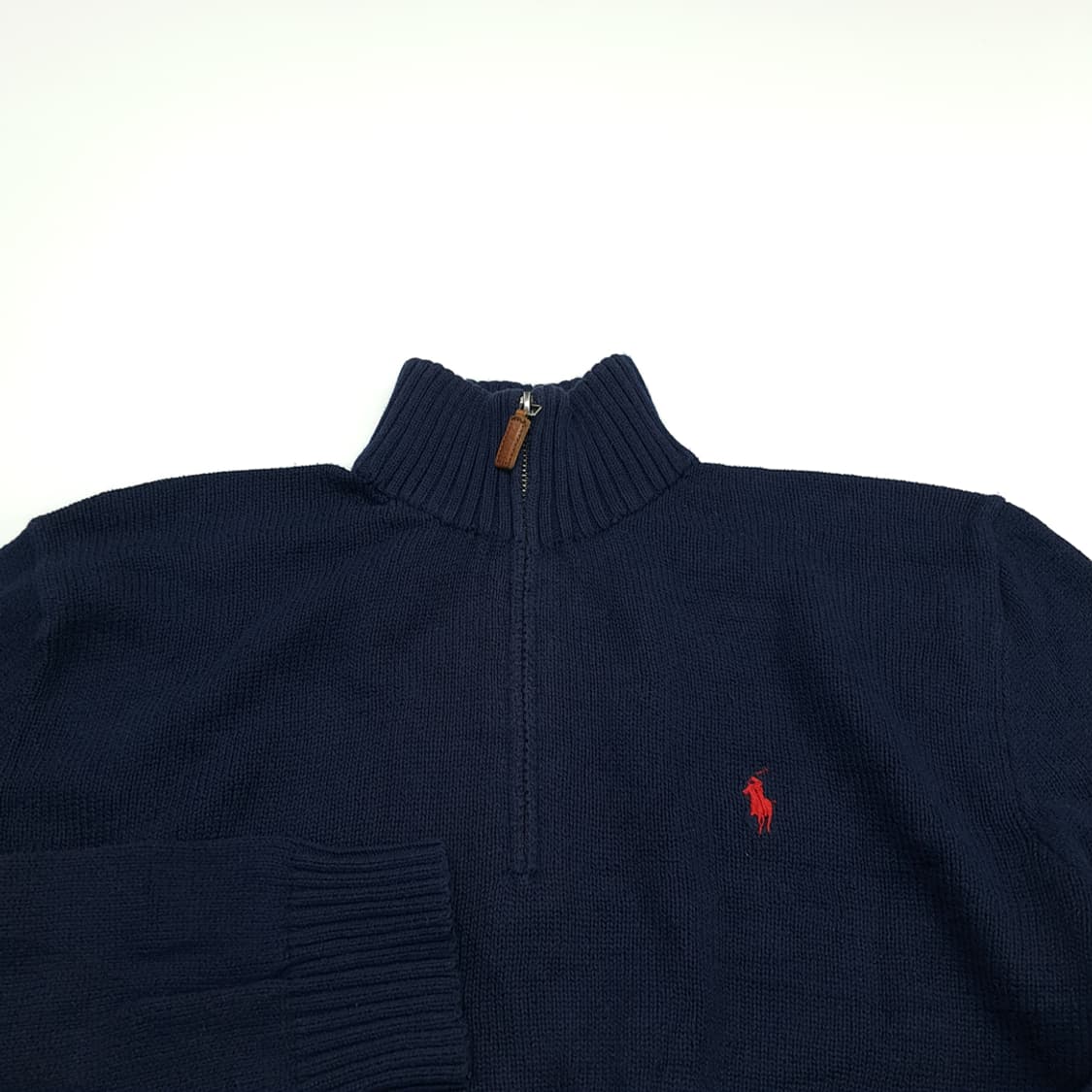 CN739 M 폴로 랄프로렌 네이비 하프집업 니트 스웨터 상품이미지3