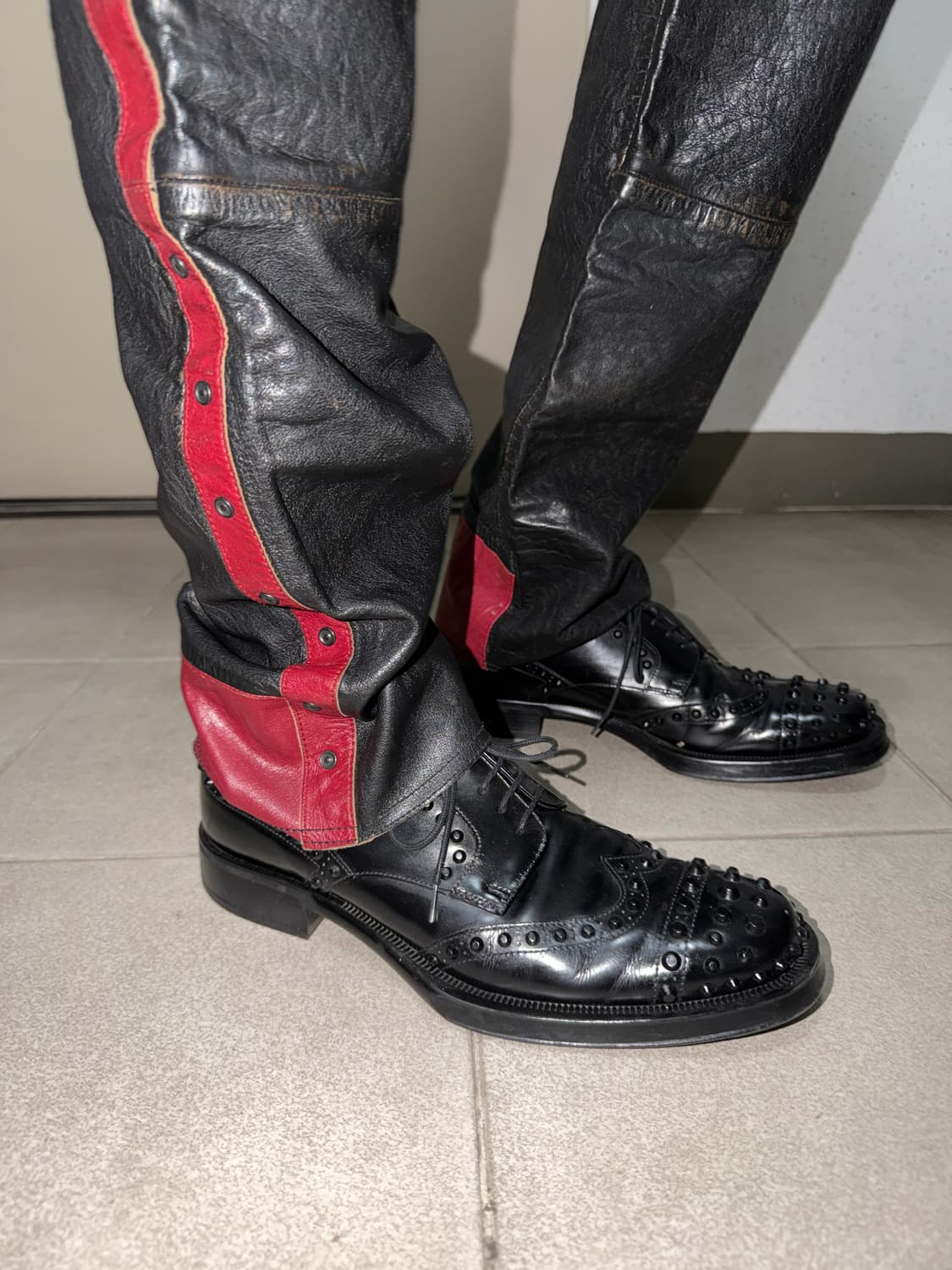 디젤 슬림 레더 팬츠 상품이미지3