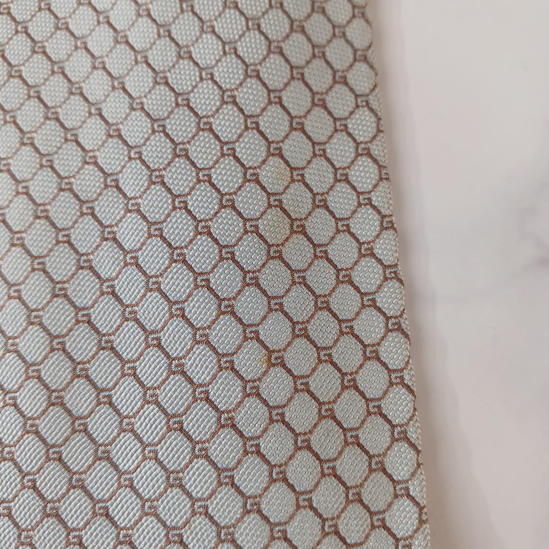 구찌 실크 실버&베이지 G로고 패턴 넥타이 9.4cm B등급 A19055 상품이미지6