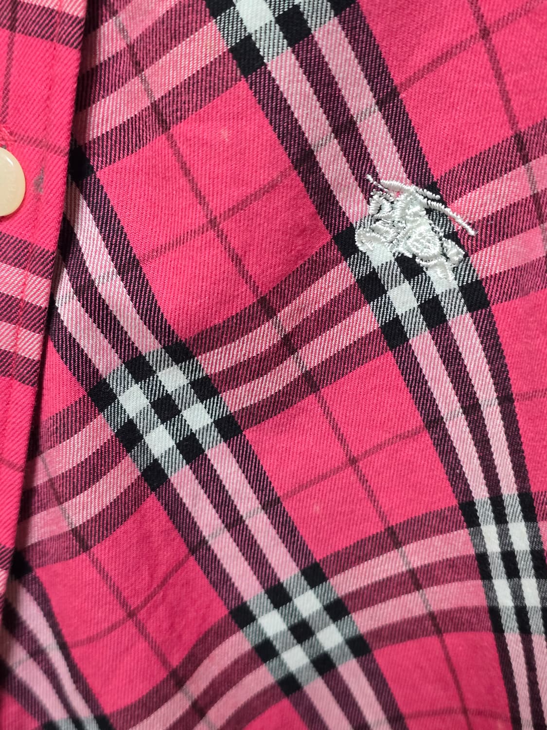 버버리 핫핑크 체크셔츠 상품이미지4