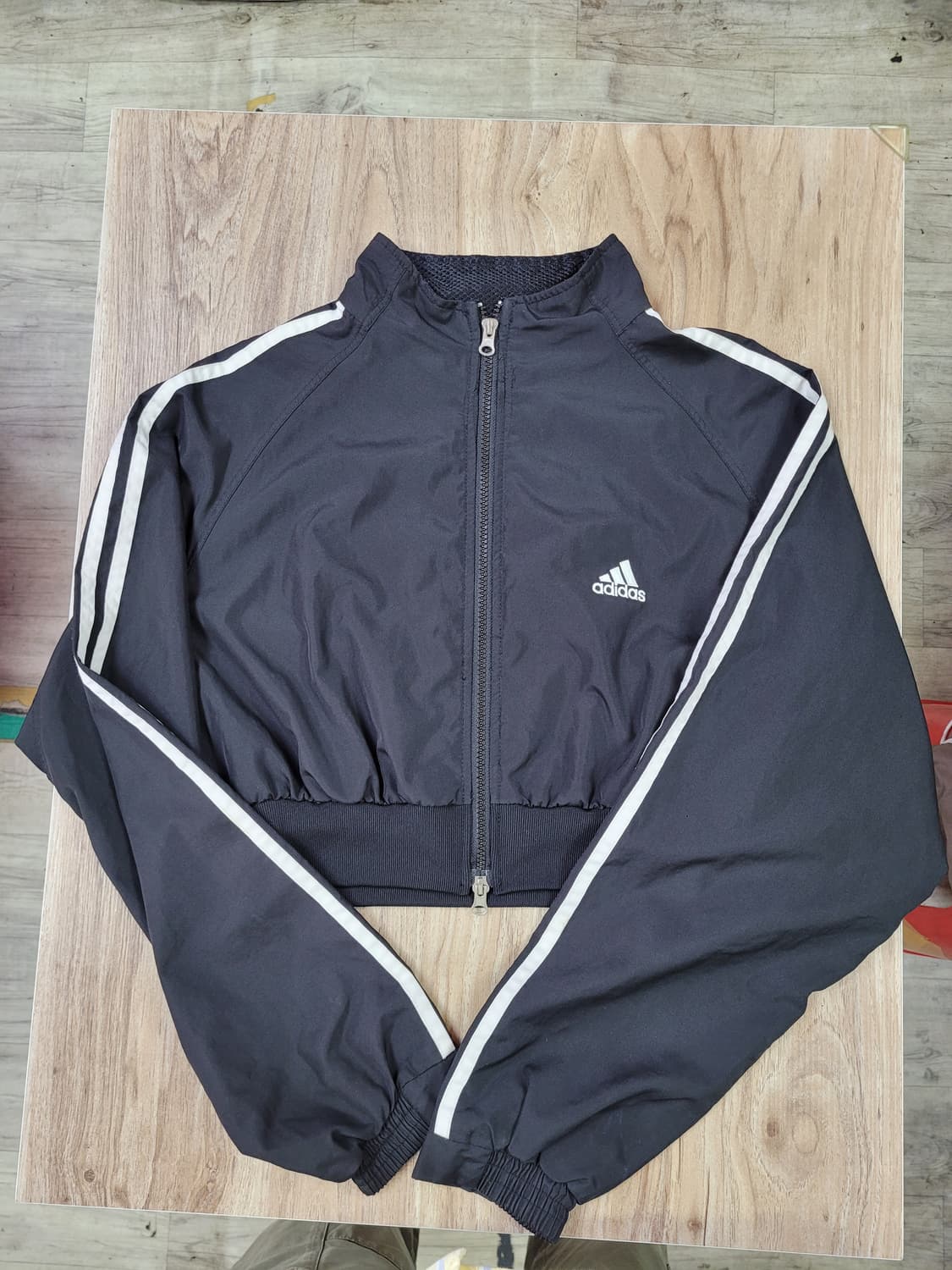 Adidas 아디다스 삼선 크롭 윈드브레이커 블랙 상품이미지1