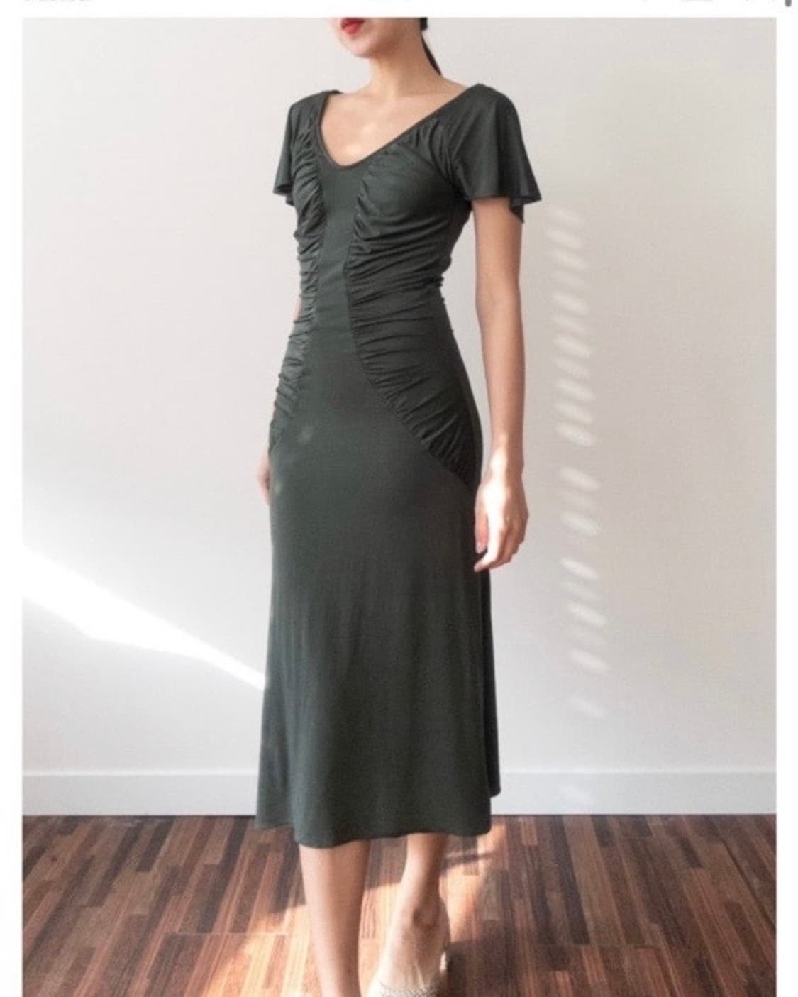 JUST CAVALLI 이탈리 레이온 셔링 롱원피스 여름원피스 상품이미지1