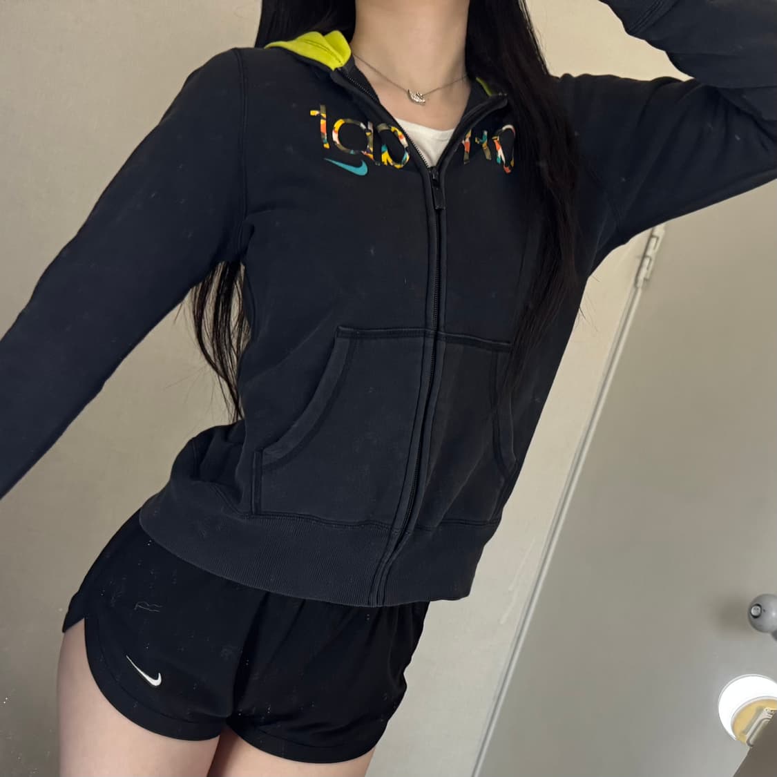 나이키 스우시 빈티지 후드집업 💚🖤 상품이미지4