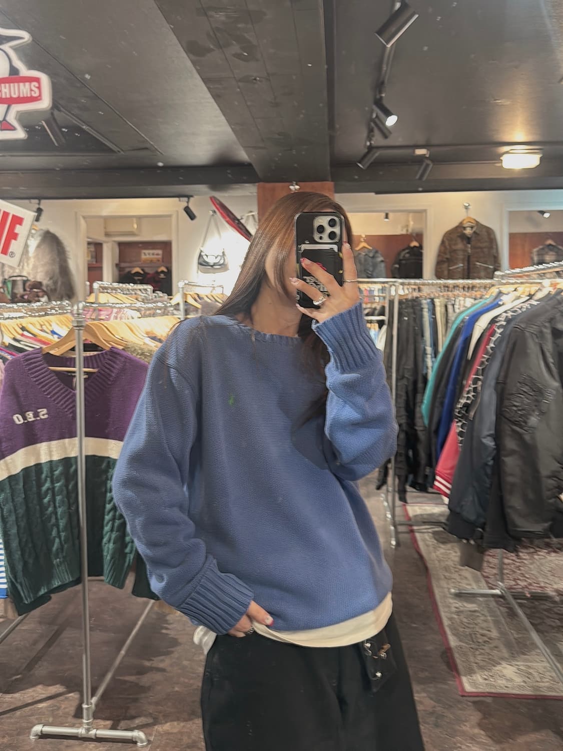 폴로 랄프로렌 빈티지 폴로 라운드넥 스카이블루 코튼 니트 M 상품이미지7