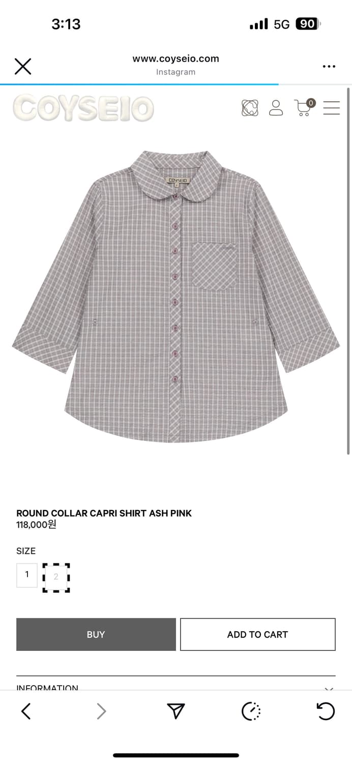 코이세이오 카프리 셔츠 1사이즈 상품이미지1