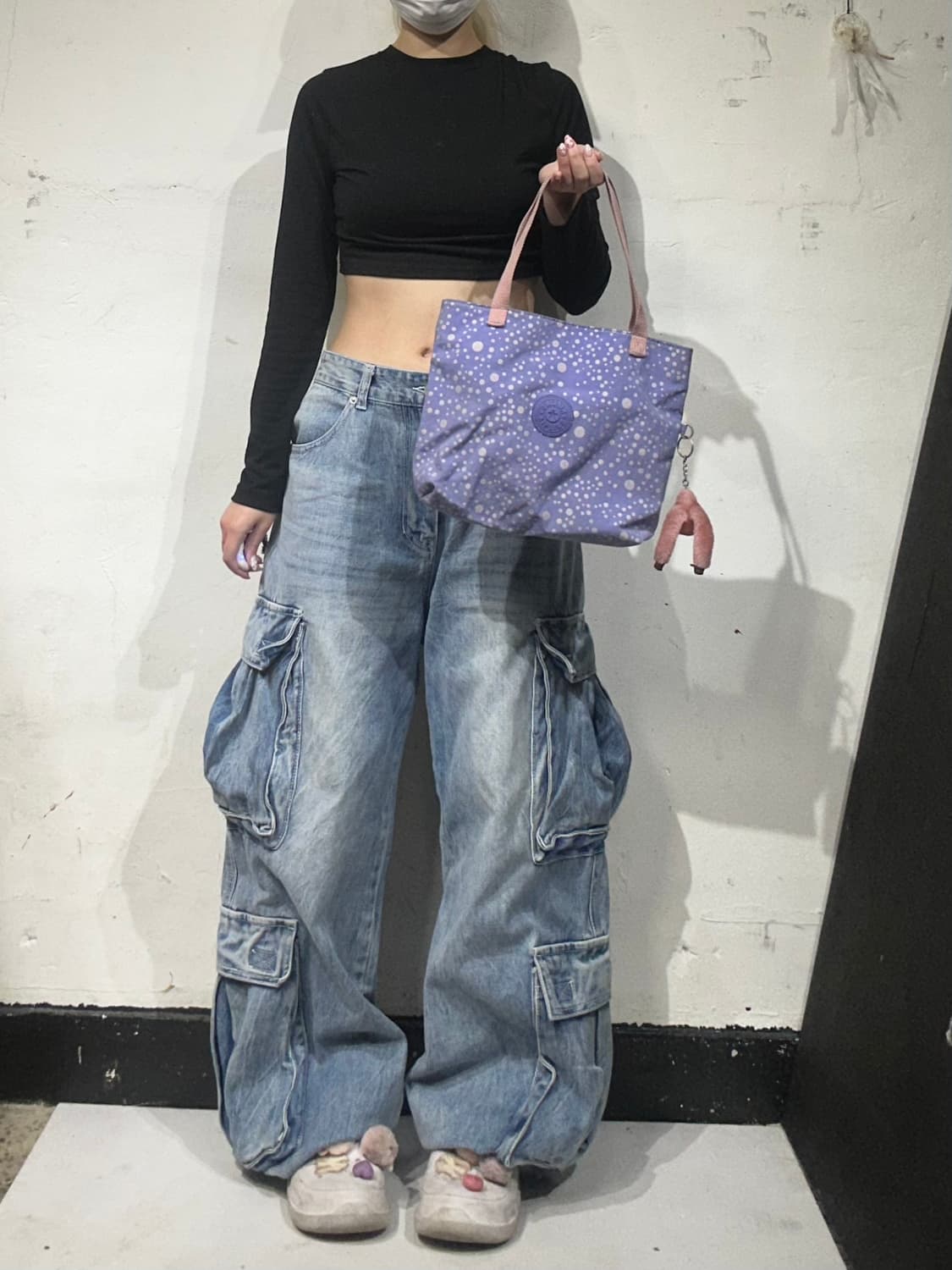 키플링 도트 연보라 땡땡이 미니 토트백 y2k 가방 상품이미지2